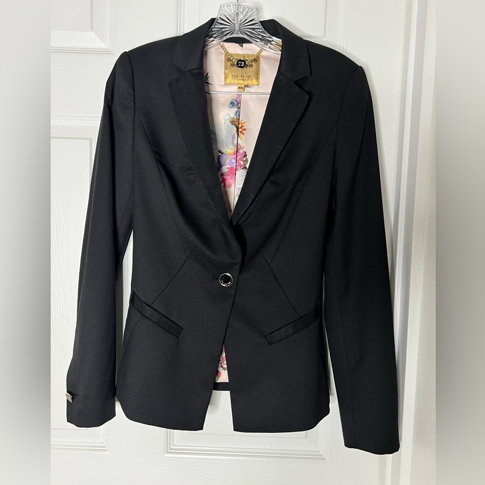 Ted Baker Wool Blend Women's Black Blazer Sz 0